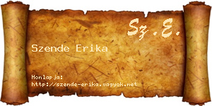Szende Erika névjegykártya