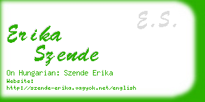 erika szende business card